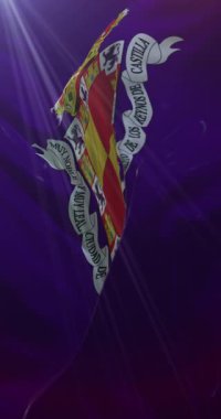 İspanya 'nın Endülüs kenti Jaen' in bayrağı. 4K Dikey