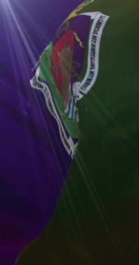 İspanya 'nın Endülüs kenti Malaga' nın bayrağı. 4K Dikey