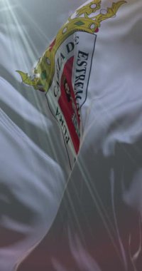 Endülüs, İspanya 'da Sevilla şehrinin bayrağı. 4K Dikey