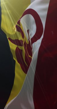 Amerikan Kızılderili Hareketi Bayrağı. Döngü. 4K Dikey