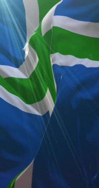 İskoçya bayrağı. Döngü. 4K Dikey