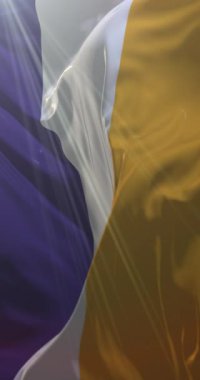 Kadın Suffrage Flag, Amerikan oy hakkı hareketi. Döngü. 4K Dikey