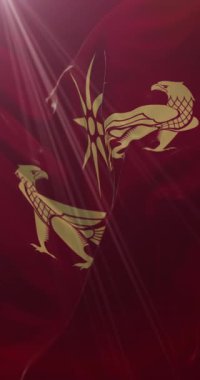 Artaxiad Hanedanlığı Bayrağı, Ermenistan Krallığı. Döngü. 4K Dikey