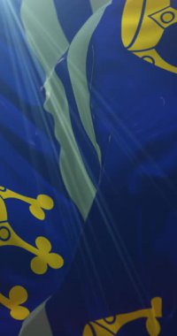 İngiltere 'nin doğusunda Cambridgeshire ilçesi bayrağı. Döngü. 4K Dikey