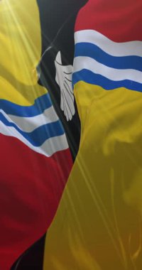 İngiltere 'nin doğusunda Bedfordshire ilçesinin bayrağı. Döngü. 4K Dikey