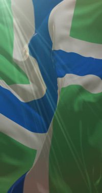 İngiltere 'nin güneybatısında Gloucestershire ilçesi bayrağı. Döngü. 4K Dikey