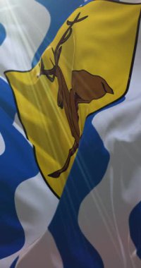 İngiltere 'nin doğusunda Hertfordshire ilçesinin bayrağı. Döngü. 4K Dikey