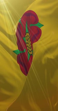 İngiltere 'nin kuzeybatısında Lancashire ilçesi bayrağı. Döngü. 4K Dikey