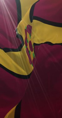 İngiltere 'nin Doğu Midlans bölgesindeki Northamptonshire bayrağı. 4K dikey. Döngü