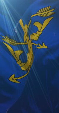 İngiltere 'nin doğusunda Suffolk ilçesi bayrağı. Döngü. 4K Dikey