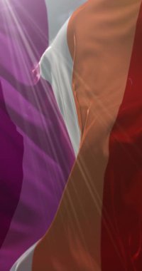 Lezbiyen Gurur Dalgası. Döngü. 4K Dikey