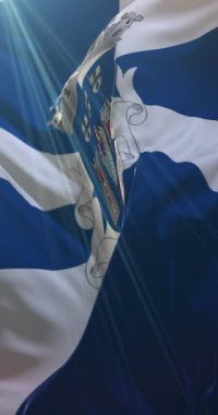 Braga Bayrağı, Portekiz. 4K dikey. Döngü