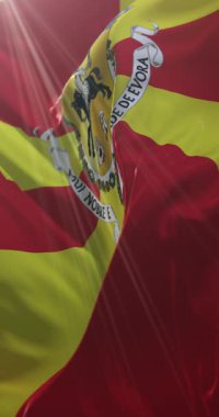 Evora Flag, Portekiz. 4K dikey. Döngü