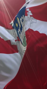 Faro Bayrağı, Algarve, Portekiz. 4K dikey. Döngü