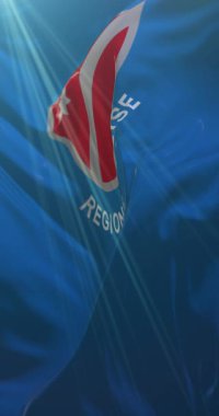 İtalya 'nın Molise bölgesinin bayrağı. Döngü. 4K Dikey