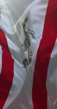 İtalya 'nın Toskana bölgesinin bayrağı. Döngü. 4K Dikey