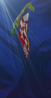 Alessandria Eyaleti bayrağı, İtalya. 4K dikey. Döngü