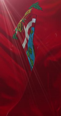 Asti bayrağı, İtalya. 4K dikey. Döngü