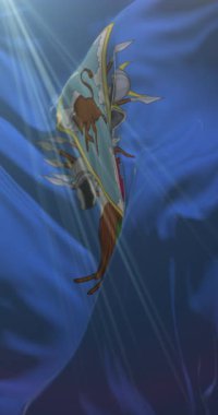 Benevento bayrağı, İtalya. 4K dikey. Döngü