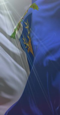 Brindisi bayrağı, İtalya. 4K dikey. Döngü