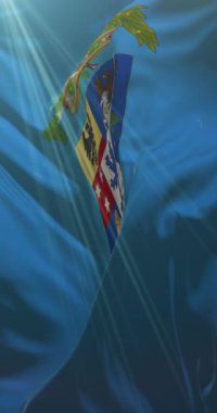 Brescia bayrağı, İtalya. 4K dikey. Döngü