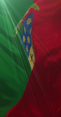 Crotone ili bayrağı, İtalya. 4K dikey. Döngü