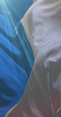 İtalya 'nın Ferrara şehrinin bayrağı. 4K dikey. Döngü