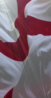 Metropolitan Şehri Ceneviz, İtalya bayrağı. 4K dikey. Döngü