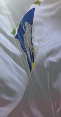 İtalya 'nın L' Aquila Eyaleti bayrağı. 4K dikey. Döngü