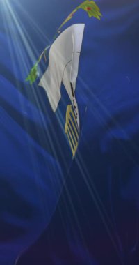 Matera şehrinin bayrağı, İtalya. 4K dikey. Döngü