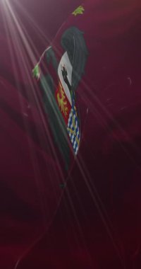 Palermo bayrağı, Sicilya, İtalya. 4K dikey. Döngü. 4K Dikey