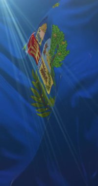 Trapani bayrağı, İtalya. 4K dikey. Döngü