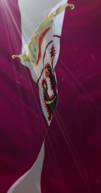 Trento bayrağı, İtalya. 4K dikey. Döngü