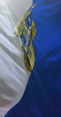 Treviso Eyaleti bayrağı, İtalya. 4K dikey. Döngü