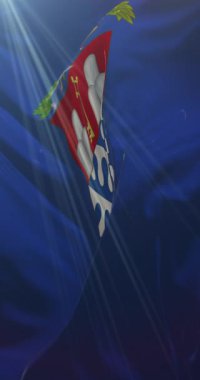 Verbano-Cusio-Ossola, İtalya bayrağı. 4K dikey. Döngü