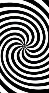 Hipnoz çemberleri psikedelik. Döngü. 4K Dikey