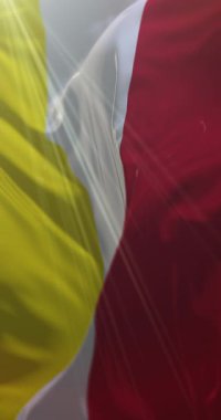 Benevento bayrağı, İtalya. 4K dikey. Döngü