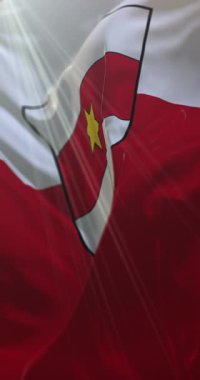 Bolzano bayrağı, İtalya. 4K dikey. Döngü