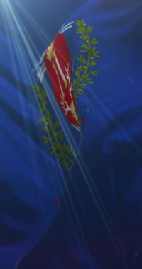 Brindisi bayrağı, İtalya. 4K dikey. Döngü