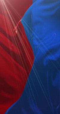 Catania bayrağı, İtalya. 4K dikey. Döngü