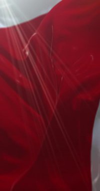 Chieti şehrinin bayrağı, İtalya. 4K dikey. Döngü