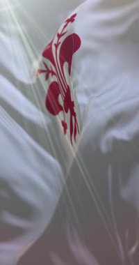 Floransa, İtalya bayrağı. 4K dikey. Döngü