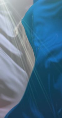 İtalya 'nın Isernia şehrinin bayrağı. 4K dikey. Döngü