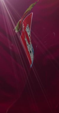 Livorno bayrağı, İtalya. 4K dikey. Döngü