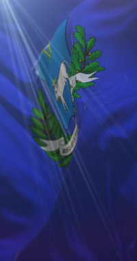 Matera şehrinin bayrağı, İtalya. 4K dikey. Döngü