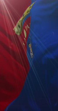 Taranto bayrağı, İtalya. 4K dikey. Döngü