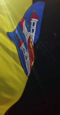 Aşağı Saksonya 'nın Gottingen bayrağı, Almanya. Döngü. 4K Dikey