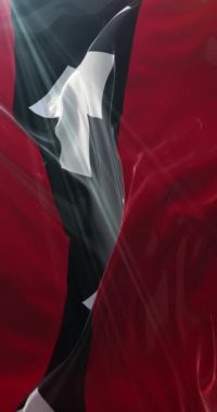 Amsterdam bayrağı, Hollanda 'nın başkenti. Döngü. 4K Dikey