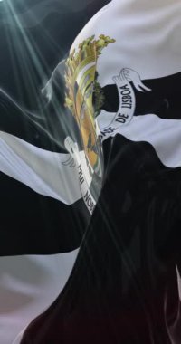 Lizbon Bayrağı, Portekiz. 4K dikey. Döngü