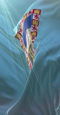 Malabo bayrağı, Ekvator Ginesi 'nin başkenti. Döngü. 4K Dikey